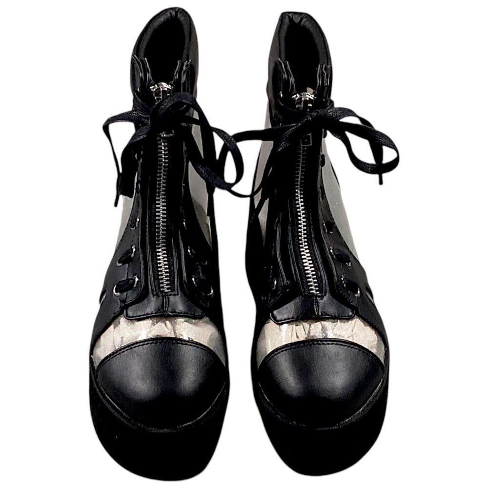 Demonia Boots Womens 7 Platform Holographic Whimsigoth Witch Punk Rave GRIP-102 - Picture 3 of 16